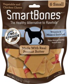 SmartBones Peanut Butter Dog Chews (size: Small - 3.5" Long - Dogs under 20 Lbs (6 Pack))