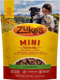 Zuke's Mini Naturals Moist Dog Treats - Delicious Duck Recipe (size: 1 lb)