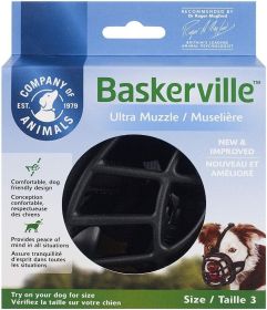 Baskerville Ultra Muzzle for Dogs (size: Size 3 - Dogs 25-45 lbs - (Nose Circumference 11"))