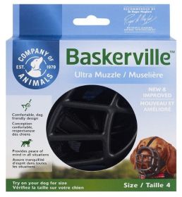 Baskerville Ultra Muzzle for Dogs (size: Size 4 - Dogs 40-65 lbs - (Nose Circumference 12.3"))