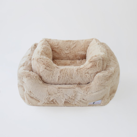 Luxe Dog Bed (Color: Sand, size: small)