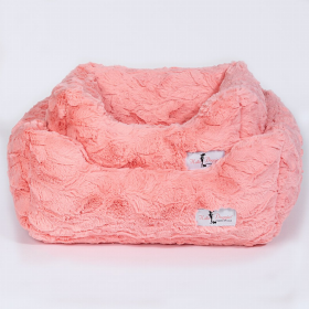 Cuddle Dog Bed (Color: Peach, size: small)
