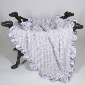 Ruffle Baby Dog Blanket (Color: Silver, size: small)