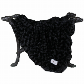 Ruffle Baby Dog Blanket (Color: Black, size: small)