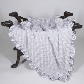 Ruffle Baby Dog Blanket (Color: Silver, size: large)