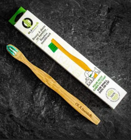 Bamboo Toothbrush for Pet - (Pack of 6) (Color: Turquoise, size: Small Dog)
