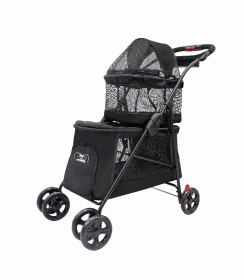 Double Decker Pet Stroller (Color: Black)