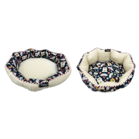 Reversible Round Pet Bed (Color: Shiba Inu, size: small)
