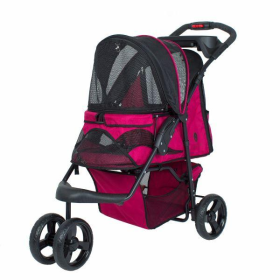 Durable Pet Stroller (Color: Razzberry)