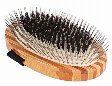 Bass Brushes- The Hybrid Groomer (Color: Striped Bamboo)