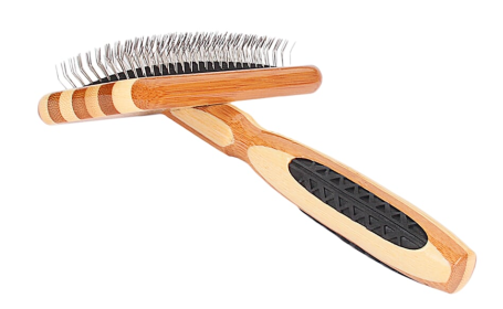 Bass Brushes- De-matting Pet Brush Slicker Style (Color: Striped Bamboo, size: medium)
