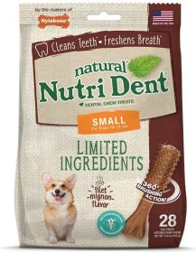 Nylabone Natural Nutri Dent Filet Mignon Dental Chews - Limited Ingredients (size: Small - 28 Count)