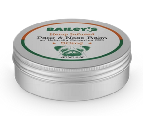 Bailey's Hemp Infused Paw & Nose Balm with Naturally Occurring CBD (Color: Orange/Green, size: 50 mg)