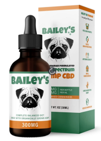 Bailey's Full Spectrum Hemp Oil For Dogs with Naturally Occurring CBD (Color: Orange/Green, size: 300 mg)
