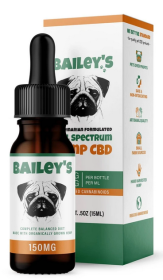 Bailey's Full Spectrum Hemp Oil For Dogs with Naturally Occurring CBD (Color: Orange/Green, size: 150 mg)