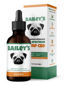 Bailey's Full Spectrum Hemp Oil For Dogs with Naturally Occurring CBD (Color: Orange/Green, size: 600 mg)