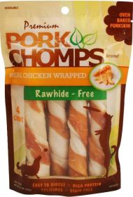 Pork Chomps Premium Real Chicken Wrapped Twists (Style: Large)
