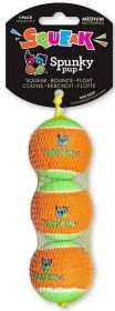 Spunky Pup Squeak Tennis Balls Dog Toy (size: Medium - 3 count)