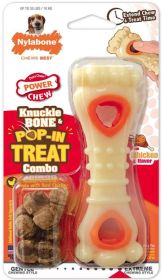 Nylabone Power Chew Knuckle Bone and Pop-In Treat Toy Combo Chicken Flavor (Style: Wolf)