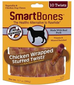 SmartBones Stuffed Twistz Rawhide Free Dog Chew (Style: Vegetable and Chicken Wrapped Pork)