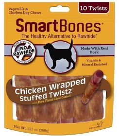 SmartBones Stuffed Twistz Rawhide Free Dog Chew (Style: Vegetable and Chicken Wrapped Pork)