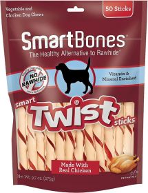 SmartBones Smart Twist Sticks Rawhide Free Dog Chew (Style: Vegetable and Chicken)