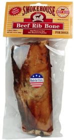 Smokehouse Beef Rib Bone Natural  Dog Treat (Style: 6" Long)