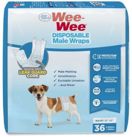 Four Paws Wee Wee Disposable Male Dog Wraps (Style: X-Small/Small - 36 pk)