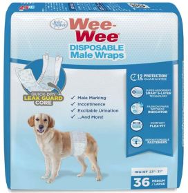 Four Paws Wee Wee Disposable Male Dog Wraps (Style: Medium/Large)