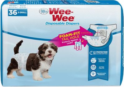 Four Paws Wee Wee Disposable Diapers (Style: X-Small)