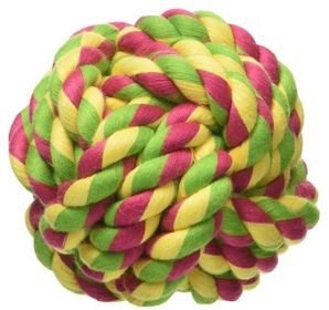 Mammoth Cottonblend Monkey Fist Ball Flossy Dog Toy (Style: 2.5" Mini)